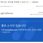 구글 애드센스 심사 합격 메일
